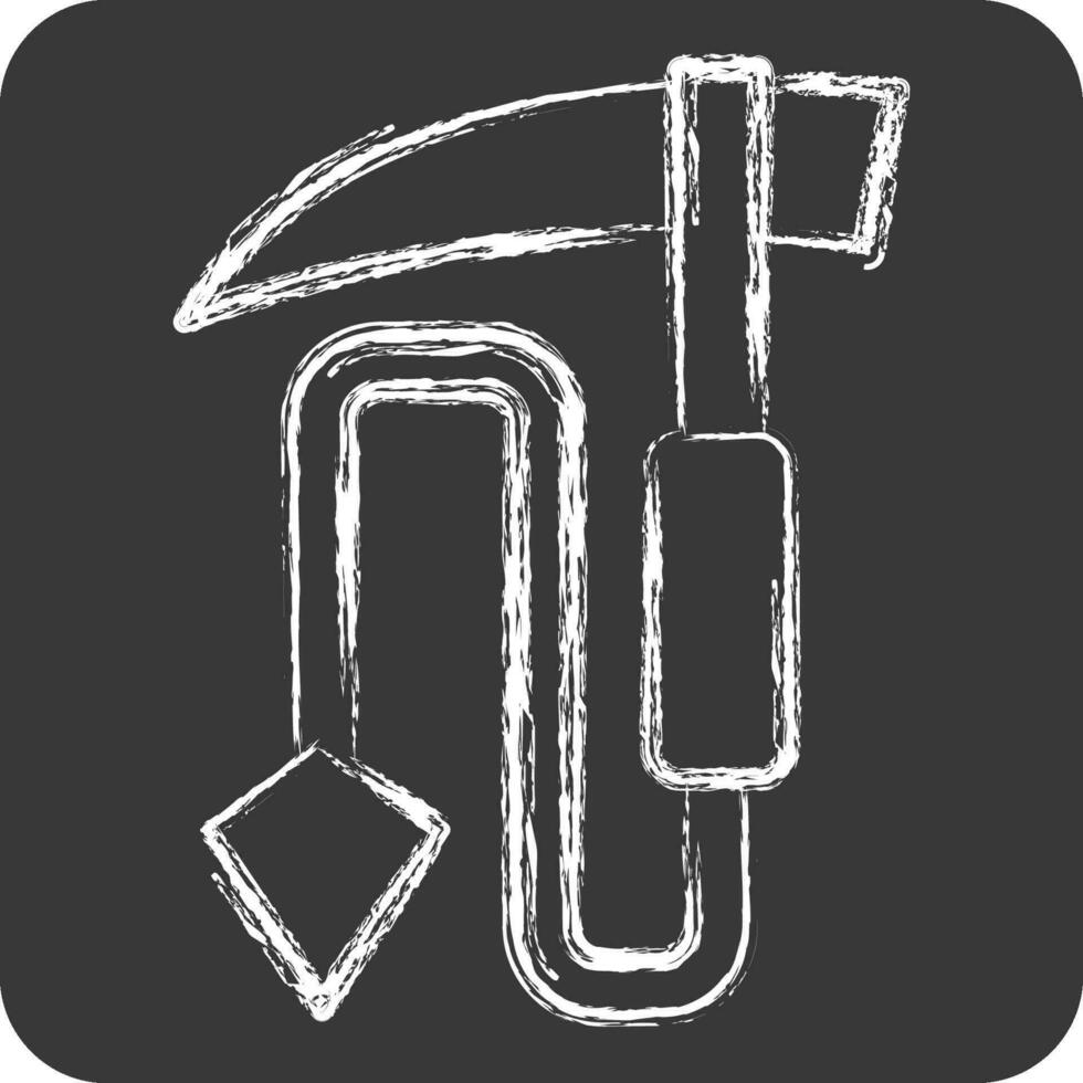 ícone kusarigama. relacionado para ninja símbolo. giz estilo. simples Projeto editável. simples ilustração vetor