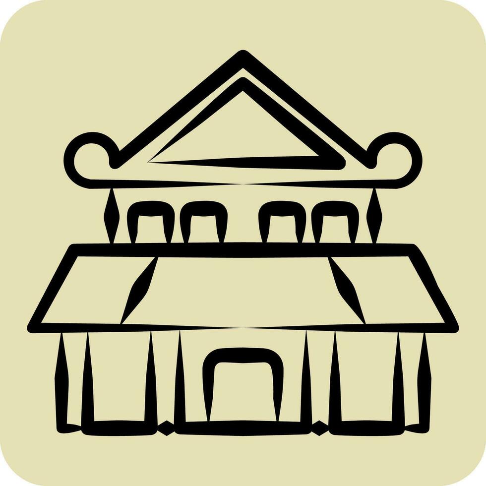 ícone ninja casa. relacionado para ninja símbolo. mão desenhado estilo. simples Projeto editável. simples ilustração vetor