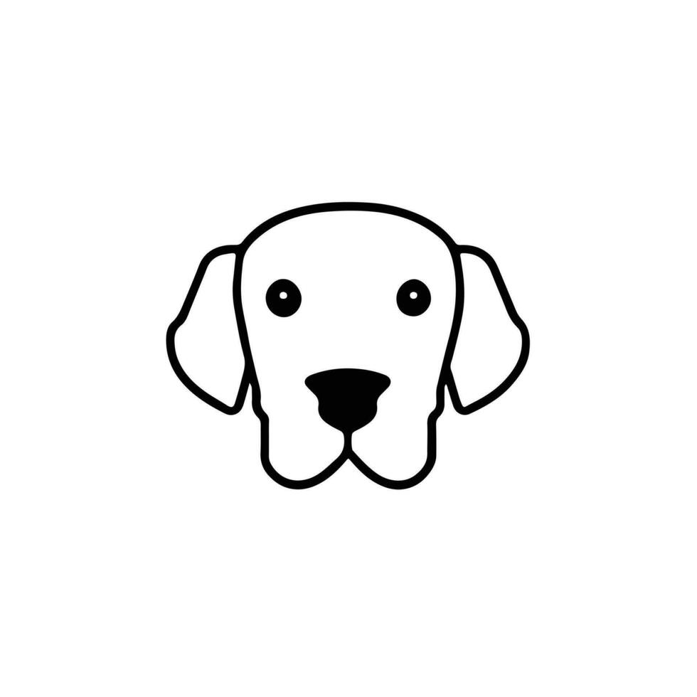 cachorro cabeça ícone, cachorro face sinal, cachorro face ícone dentro linha arte, vetor gráficos.