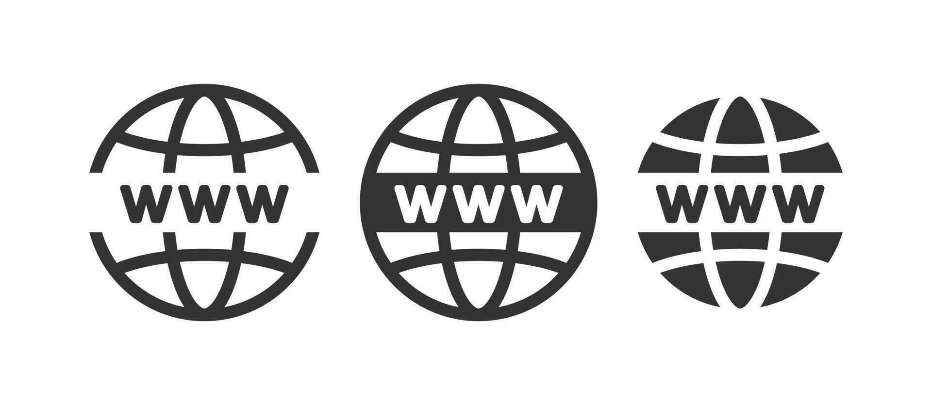 www rede ícone. Internet local símbolo. placa globo aplicativo botão vetor. vetor