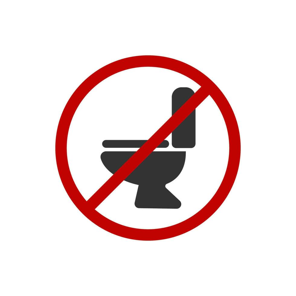 não banheiro ícone. proibido banheiro símbolo. placa Pare banheiro tigela vetor. vetor
