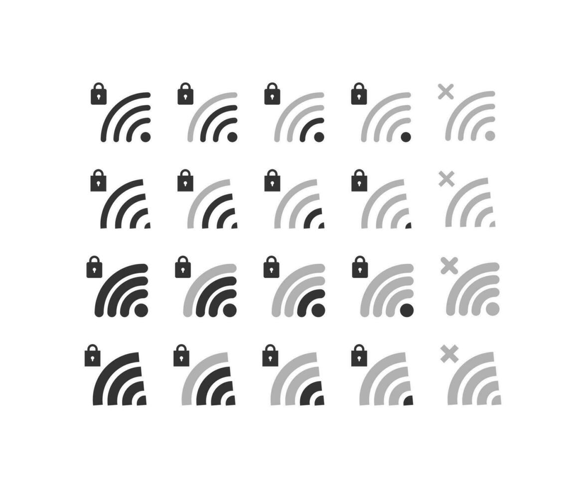 trancado Wi-fi ícone. senha onda símbolo. placa Internet sinal vetor. vetor