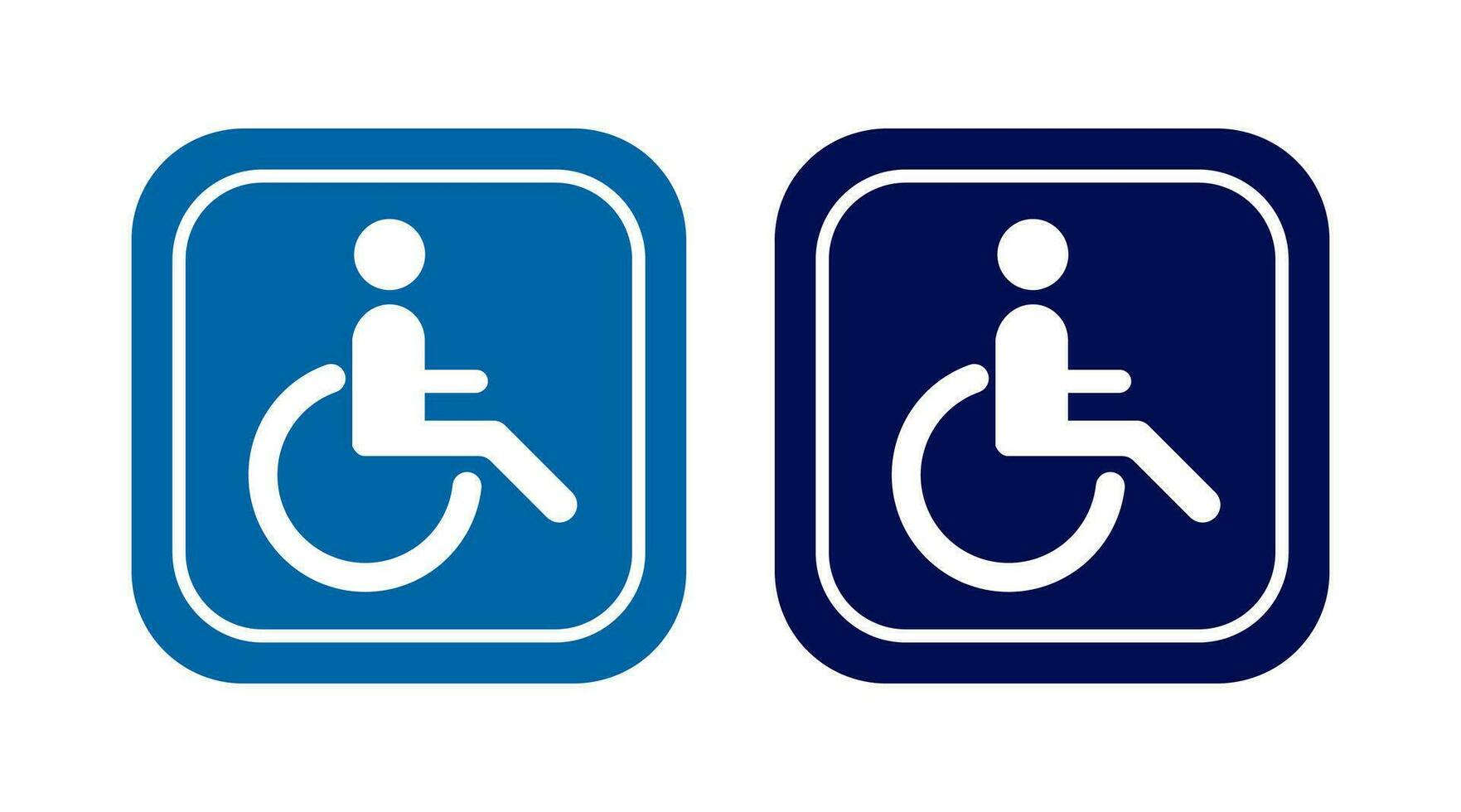 Desativado desvantagem ícone. homem dentro uma cadeira de rodas símbolo. placa estacionamento vetor. vetor