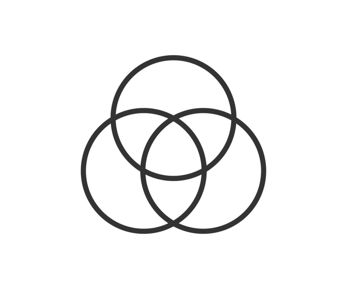 três círculo ícone. círculo linha infigráfico símbolo. placa triplo vetor. vetor