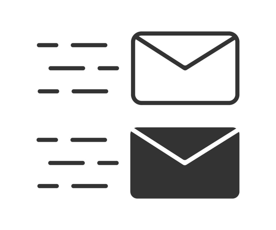 enviando enviar mensagem carta ícone. correspondência símbolo. placa envelope vetor. vetor