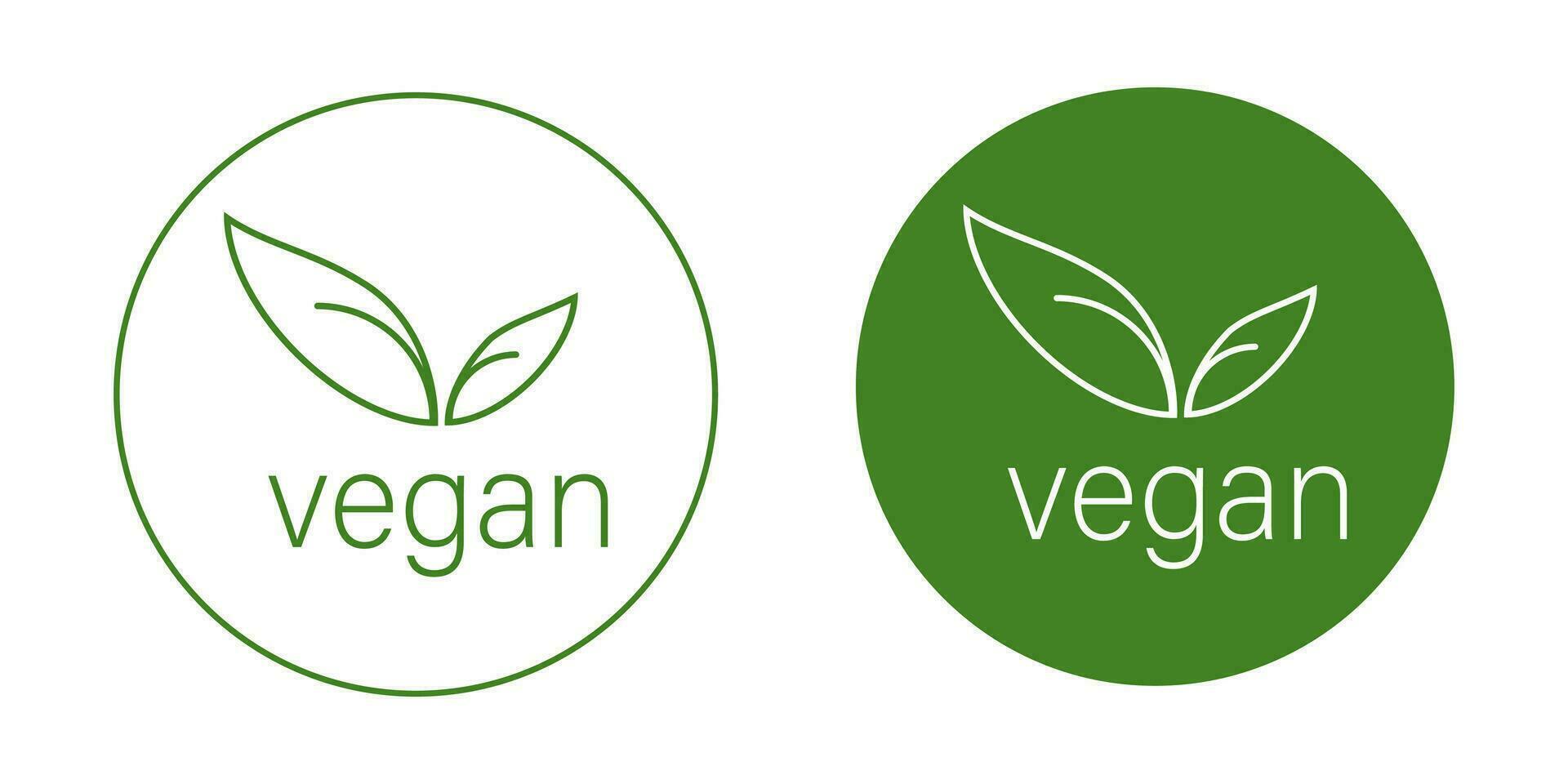 vegano ícone. logotipo vegetarianos símbolo. placa eco Comida vetor. vetor