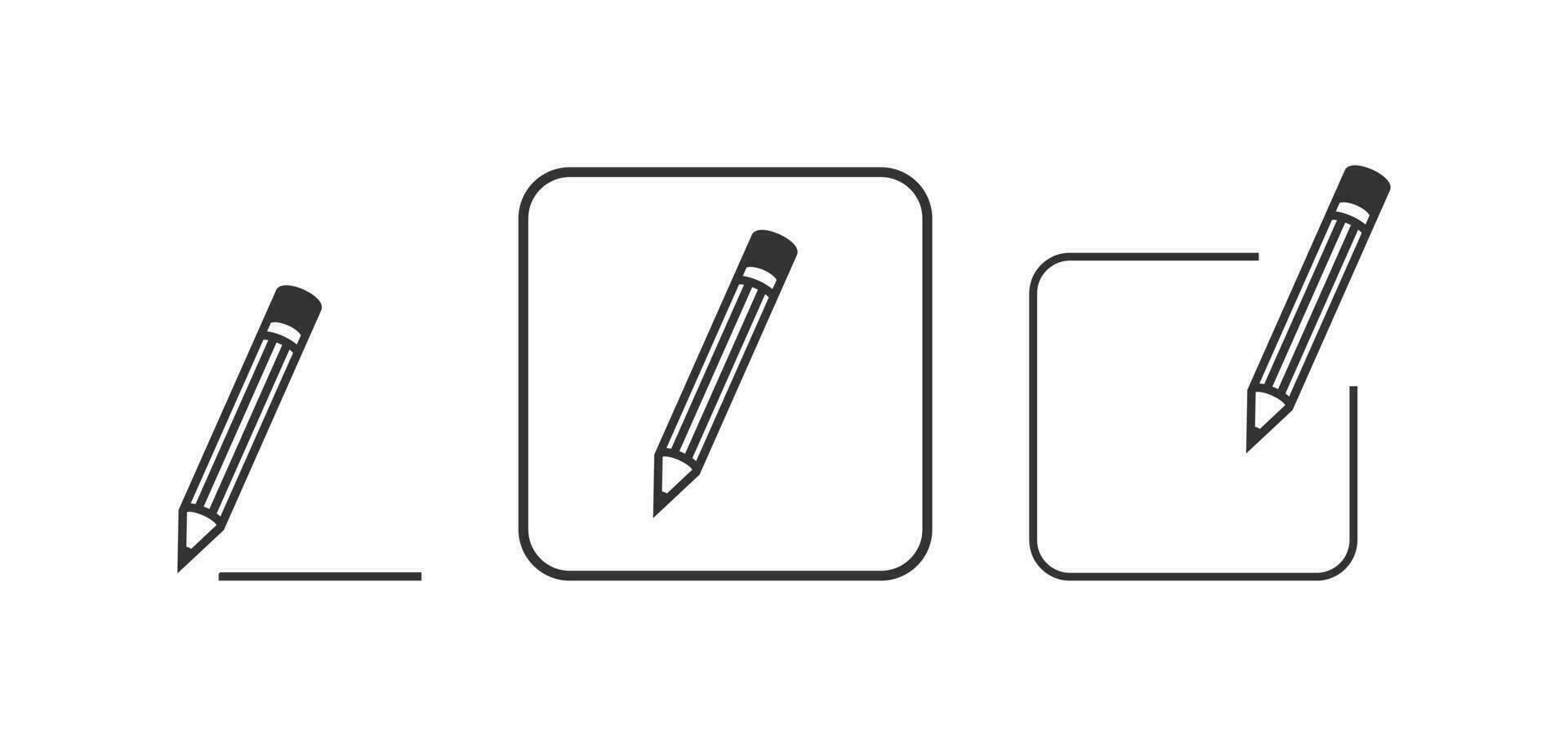 lápis ícone. editar documento glifo símbolo. placa computador e Móvel aplicativo vetor. vetor