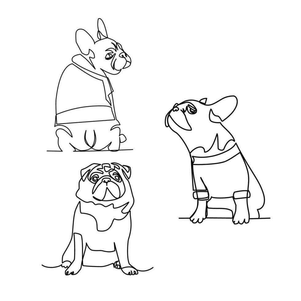 pugs vetor ilustração