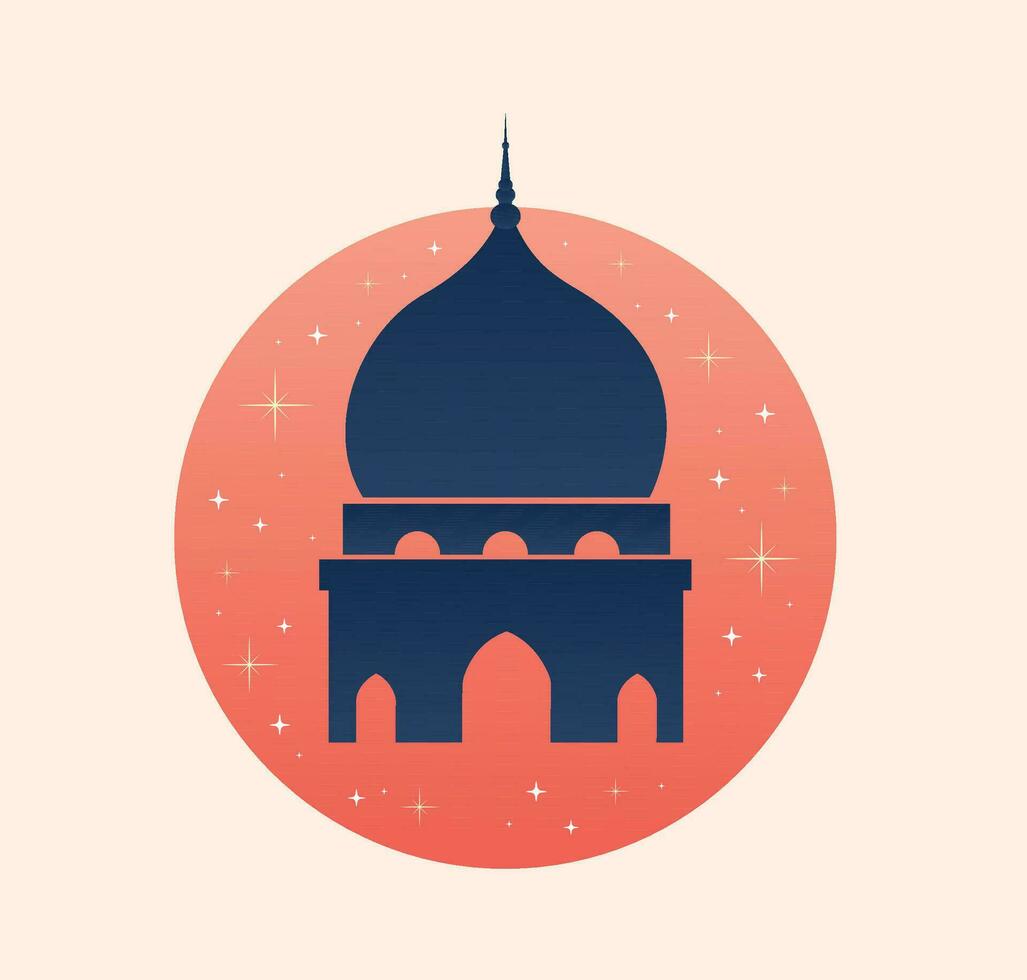 islâmico mesquita Ramadã kareem mínimo vetor ilustração