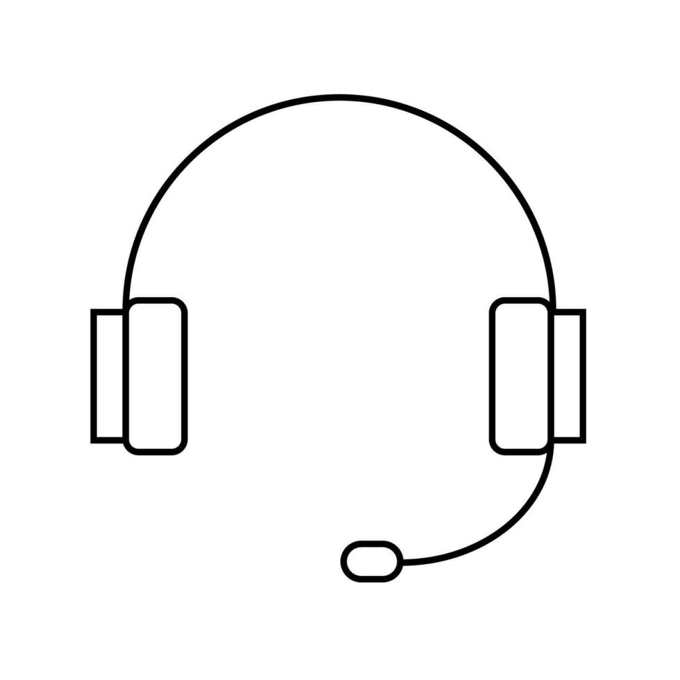 fones de ouvido ícone. ilustração do a silhueta do a cabeça unidade som transmissão símbolo. audio equipamento vetor. vetor