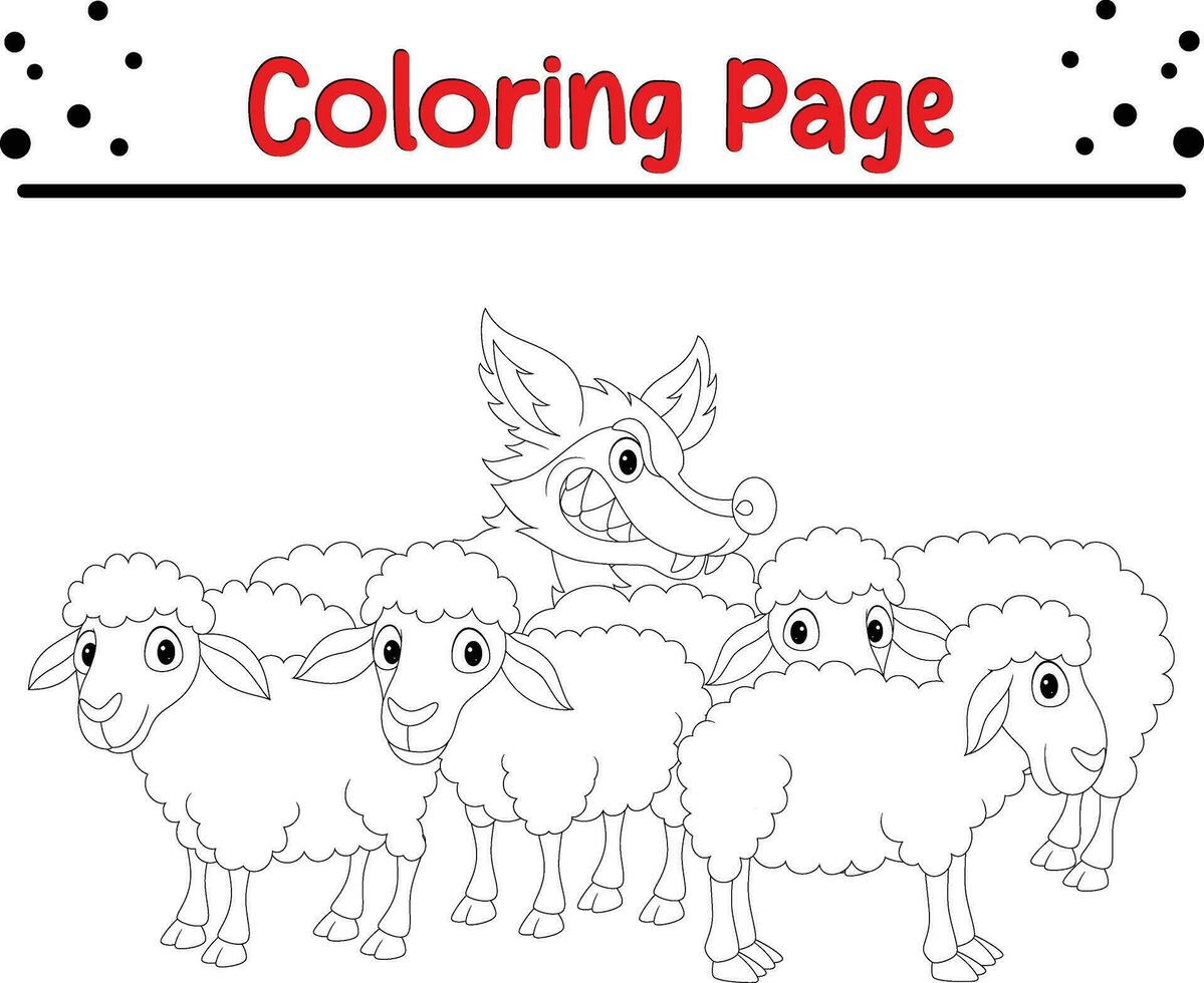 ovelha animal coloração livro página vetor