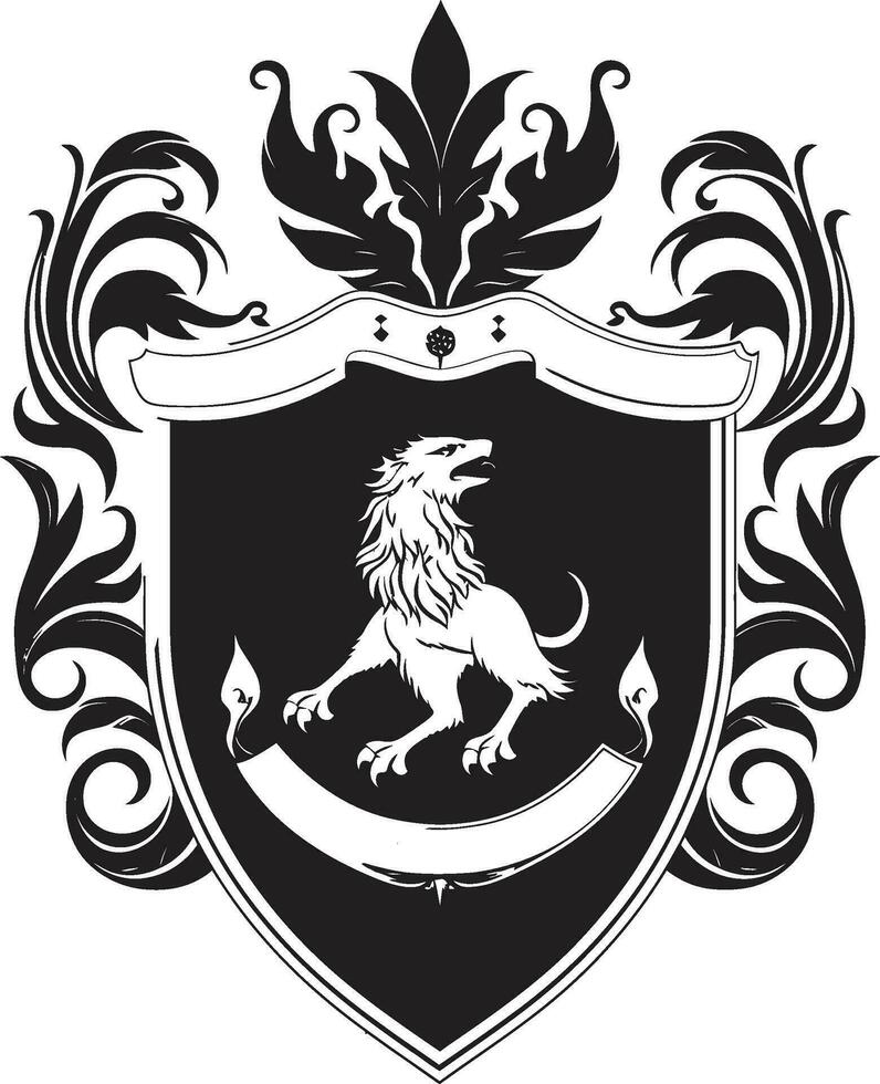 real coroado escudo vetor emblema antigo heráldico símbolo Preto vetor ícone