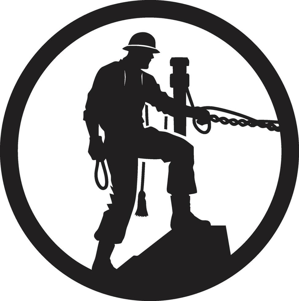 Wireman emblema vetor Projeto eletricidade técnico Preto vetor ícone