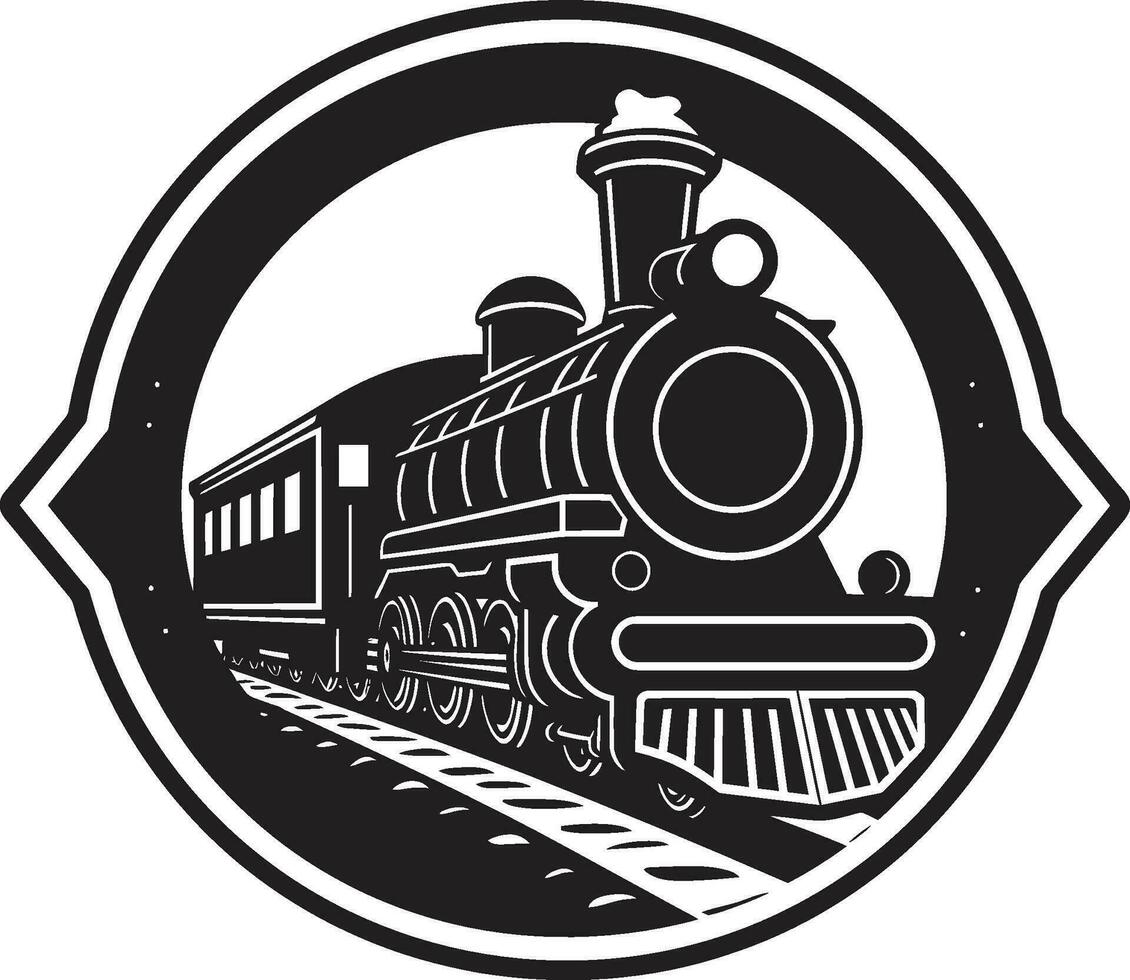 vapor locomotiva glória Preto ícone antigamente Ferrovia charme vetor Preto Projeto