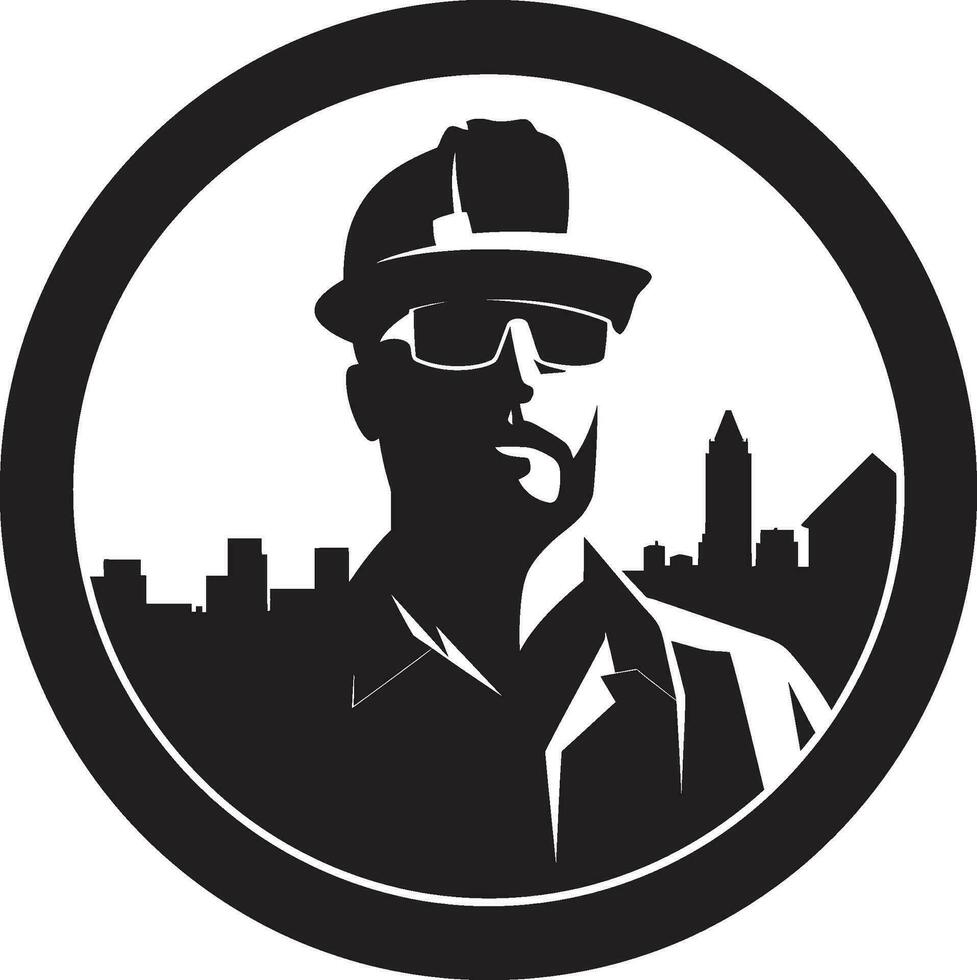 construtivo dínamo trabalhador ícone construção equipe técnica emblema vetor trabalhador
