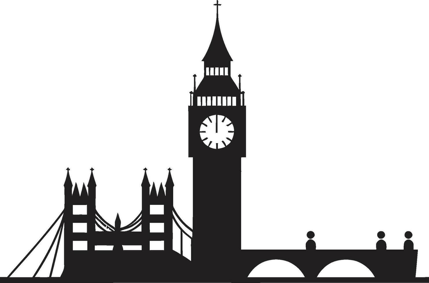 Londres grande ben vetor Preto Projeto real marcos Preto vetor ícone