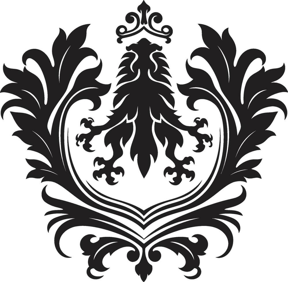 elegante casaco do braços Preto ícone régio escudo vetor emblema