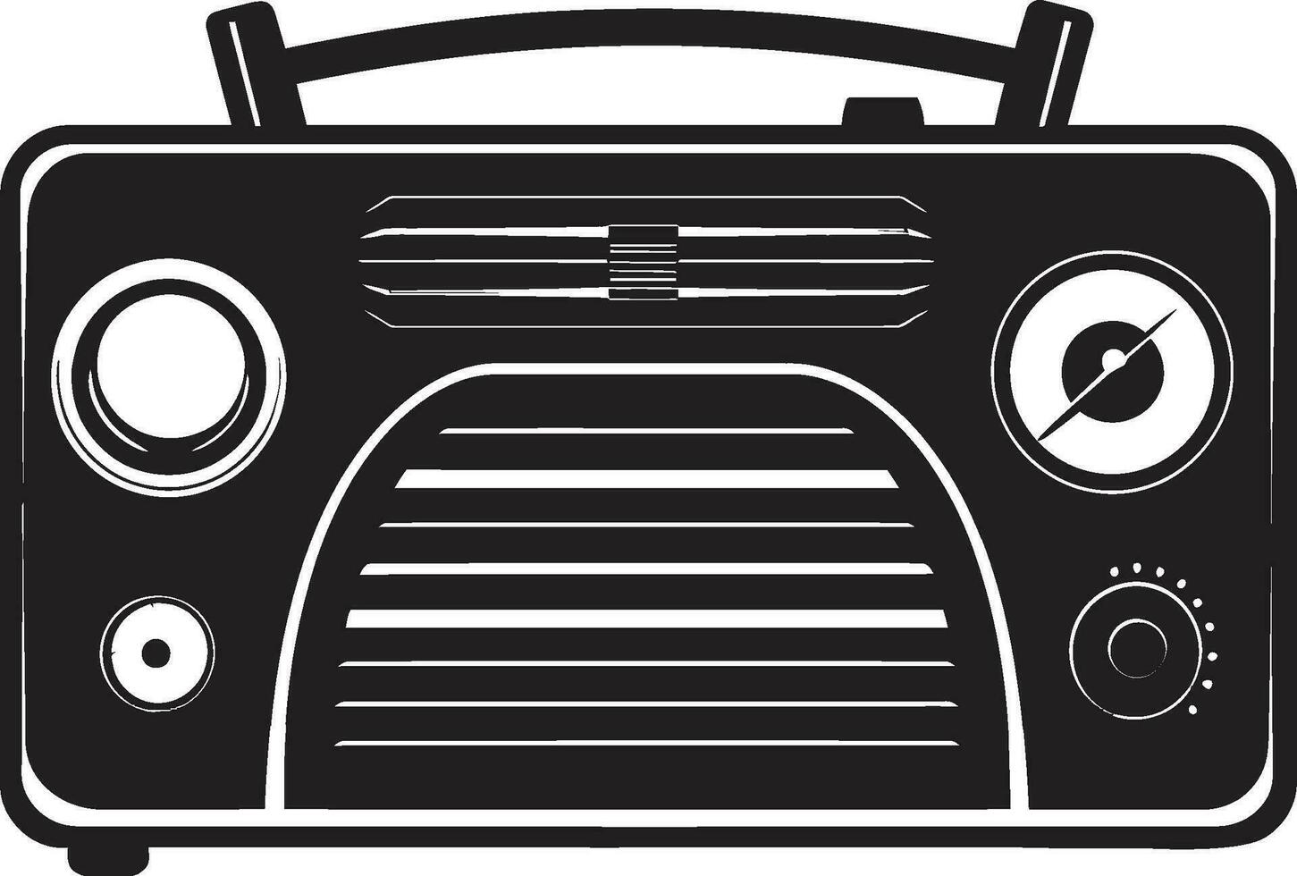 vintage transmissão vetor Projeto clássico rádio console Preto ícone