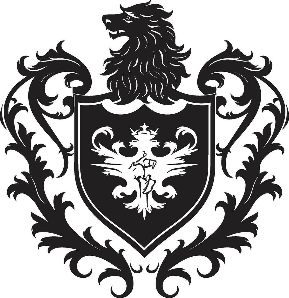 real cavalheiresco emblema Preto vetor ícone heráldico escudo silhueta vetor Projeto
