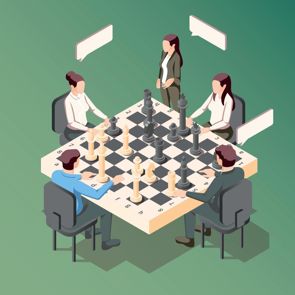 conceito de xadrez de negócios vetor
