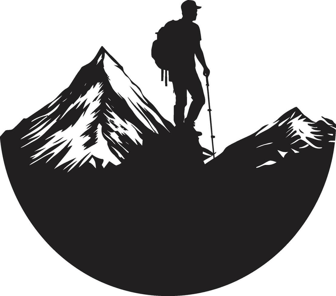 rochoso terreno explorador Preto ícone alpinistas vitória vetor Preto Projeto