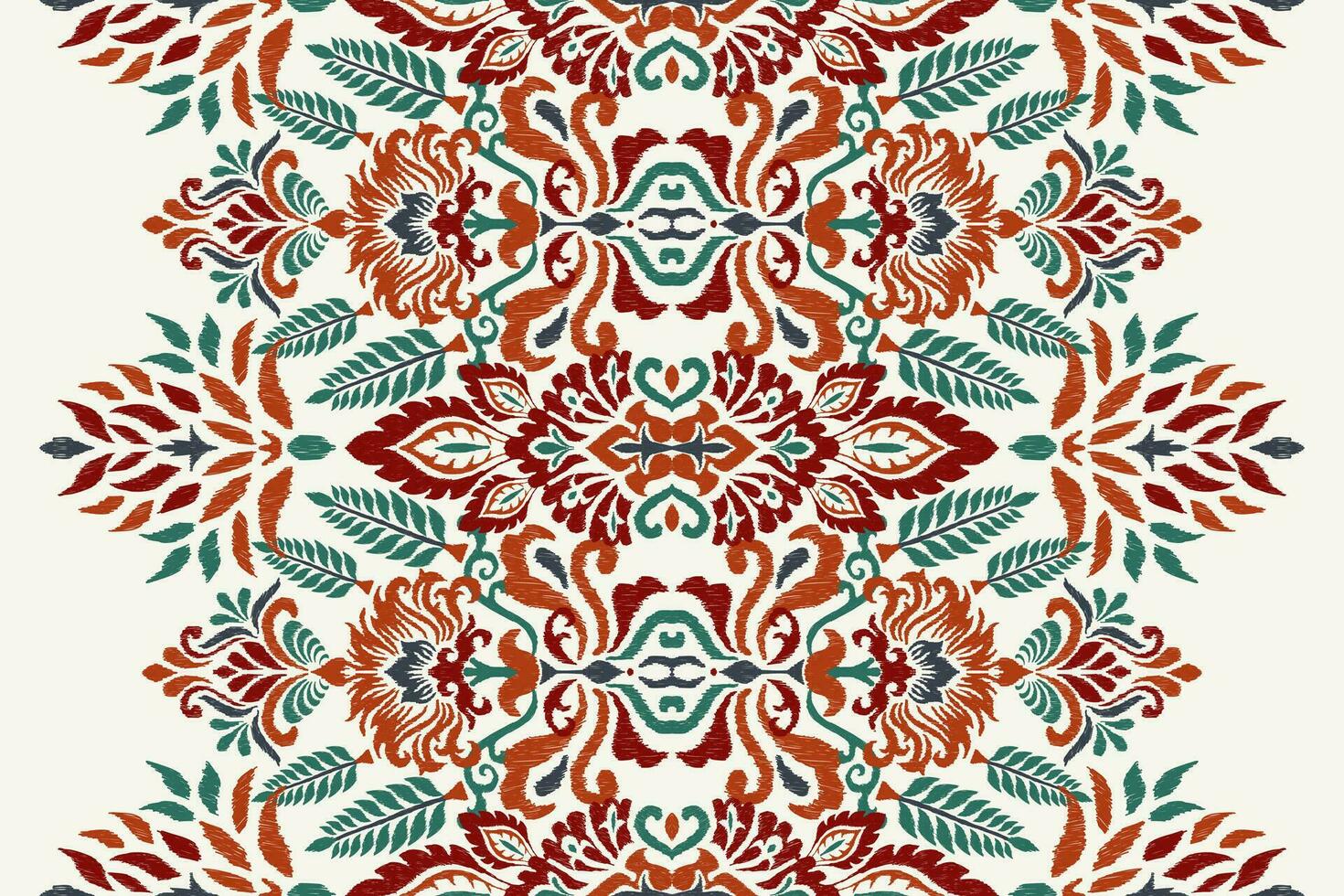 ikat floral paisley bordado em branco plano de fundo.ikat étnico oriental padronizar tradicional.asteca estilo abstrato vetor ilustração.design para textura,tecido,vestuário,embrulho,decoração,cachecol,tapete