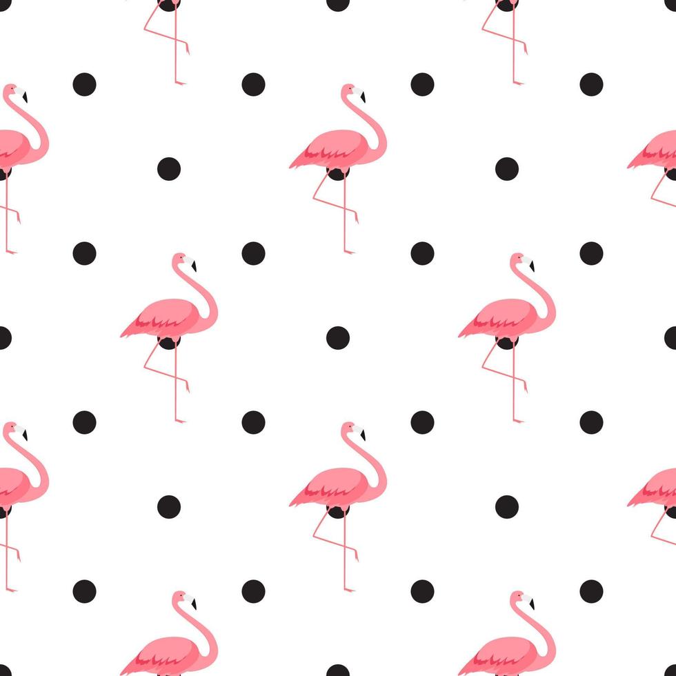 ilustração em vetor fundo flamingo rosa fofo padrão sem emenda