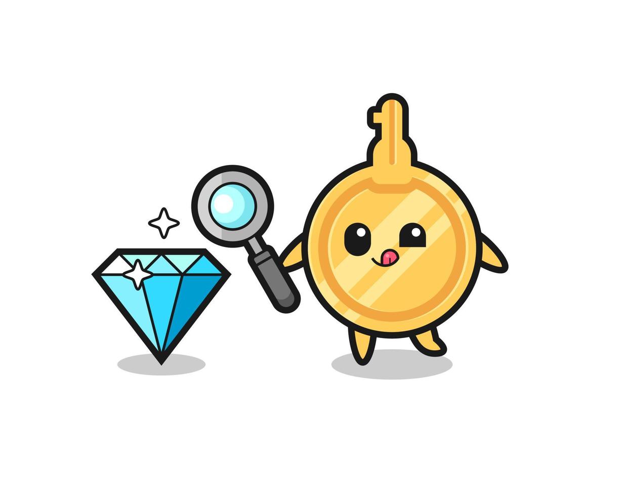 mascote principal é verificar a autenticidade de um diamante vetor