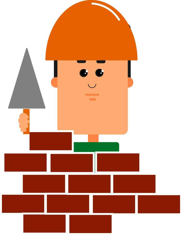 clipart do uma pedreiro do uma construtor vetor ou cor ilustração