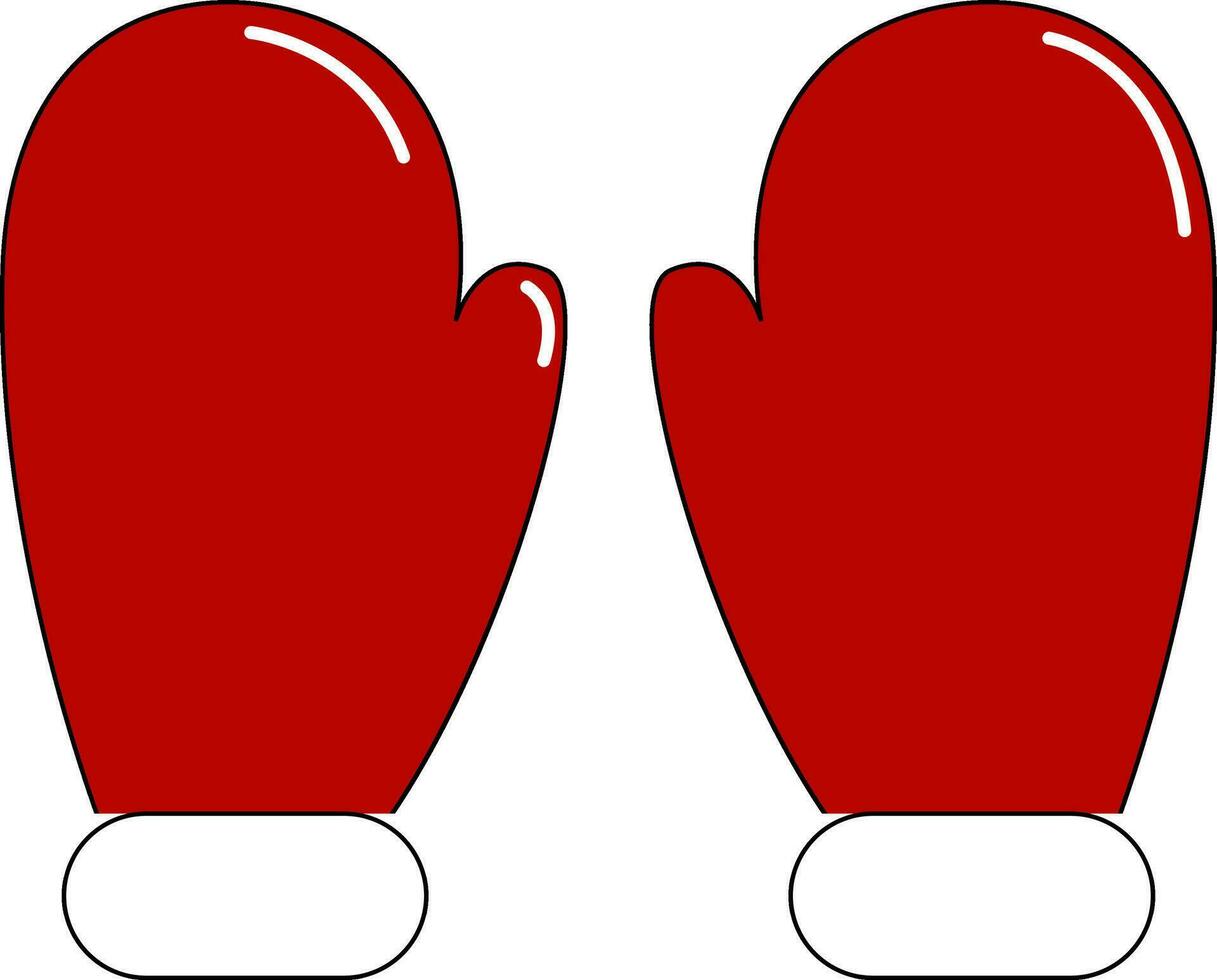 par do vermelho par de luvas do vermelho luvas vetor ou cor ilustração