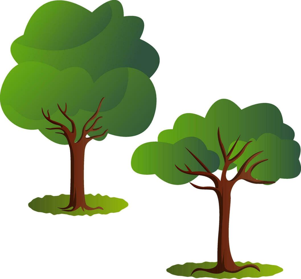 casal do verde árvores vetor ilustração em branco fundo