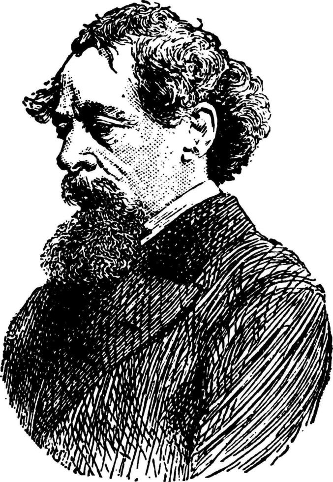 Charles dickens, vintage ilustração vetor