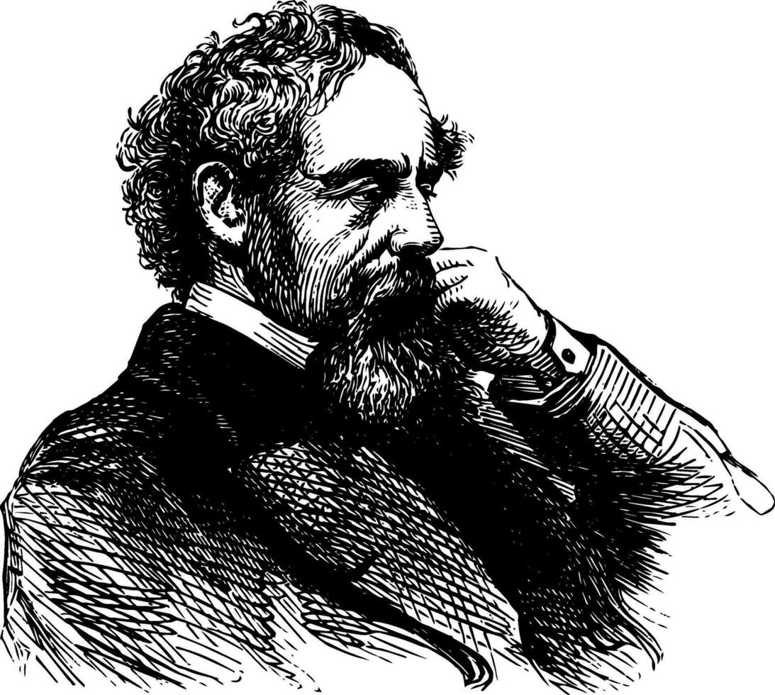 Charles dickens, vintage ilustração vetor