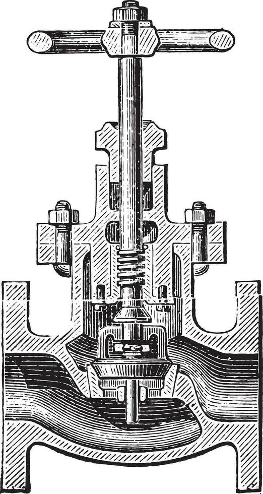 globo válvula secional visualizar, vintage gravação. vetor