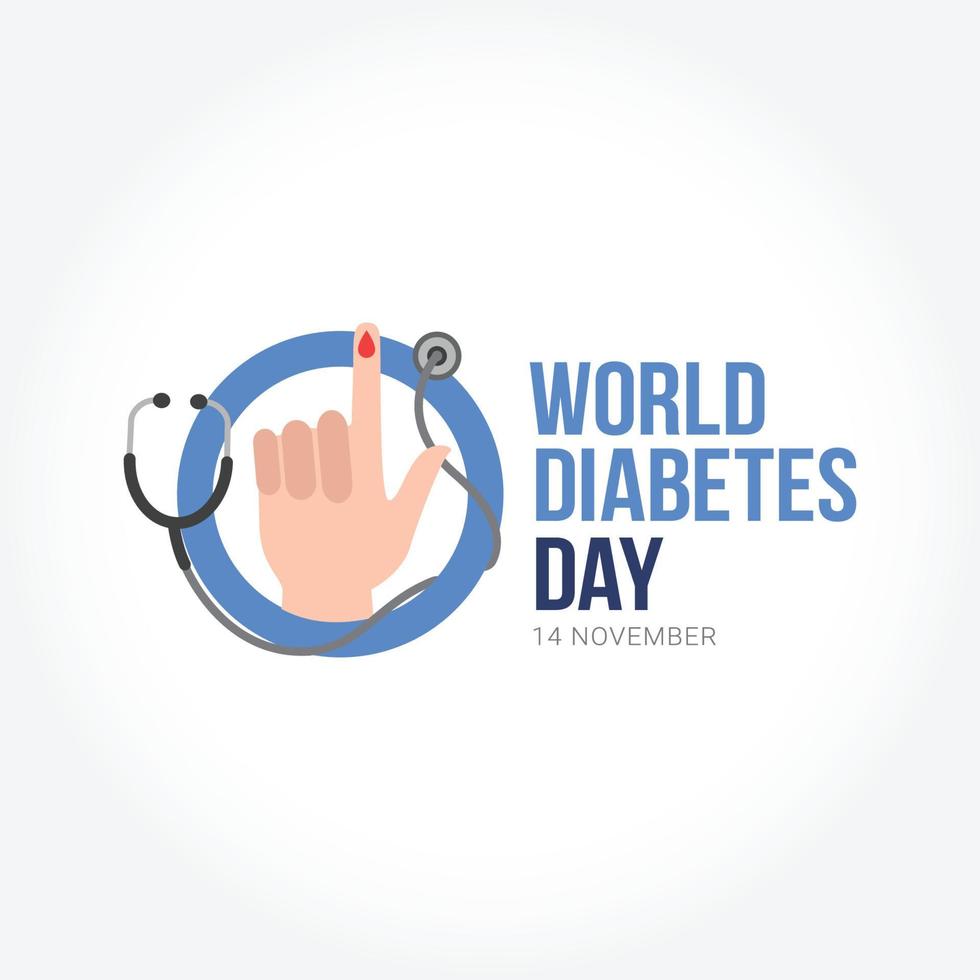 comemoração do banner do dia mundial do diabetes, 14 de novembro, mês de conscientização vetor