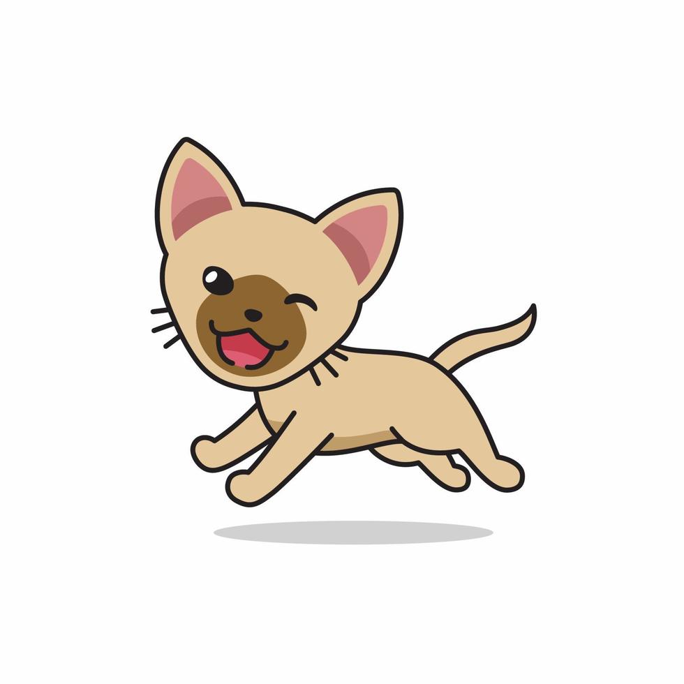 personagem de desenho animado bonito gato marrom correndo vetor