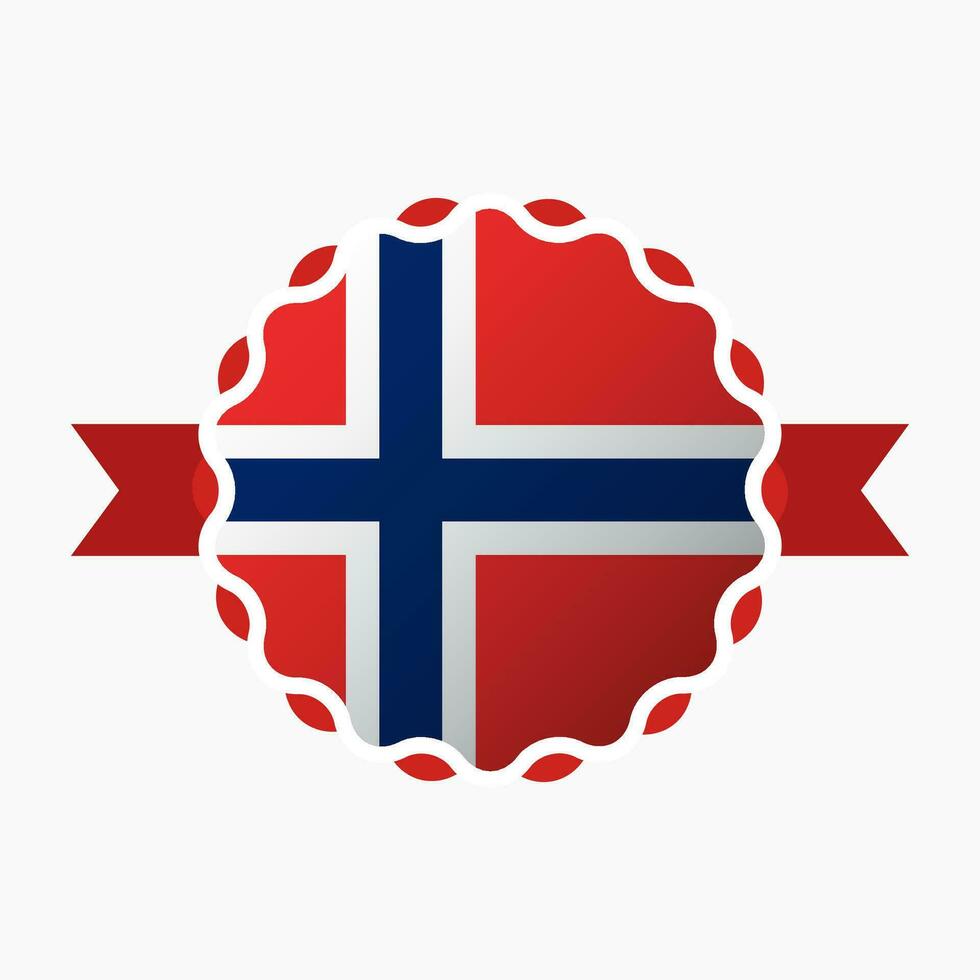 criativo Noruega bandeira emblema crachá vetor