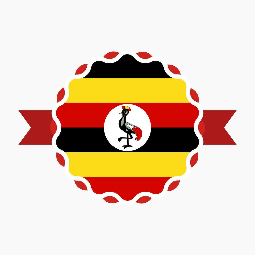 criativo Uganda bandeira emblema crachá vetor