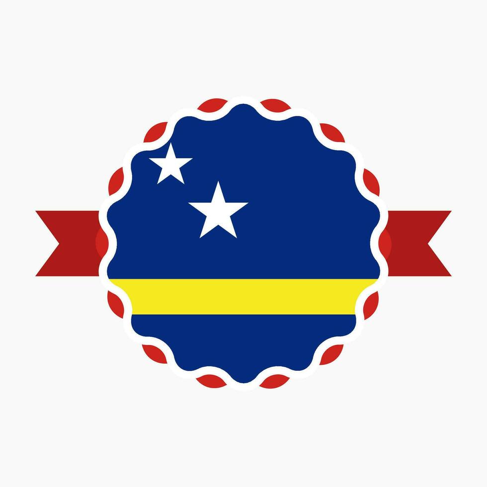 criativo Curaçao bandeira emblema crachá vetor