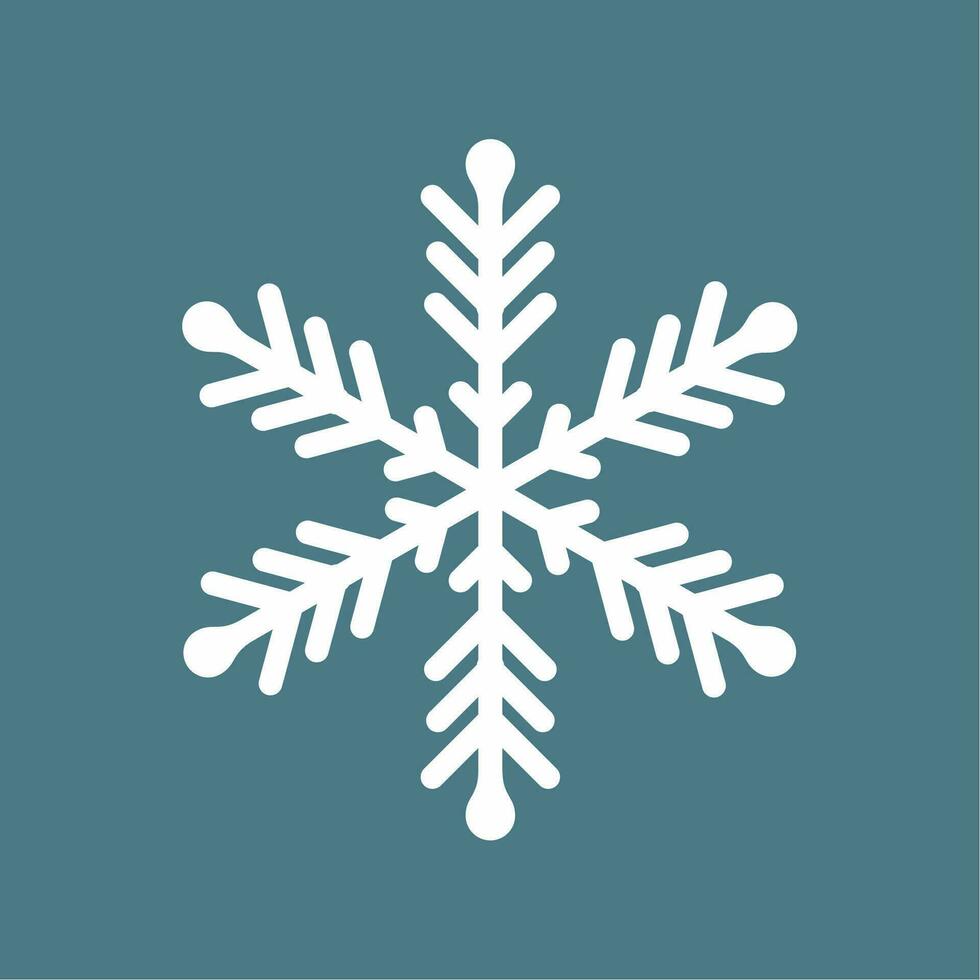 uma floco de neve ícone em uma azul fundo vetor