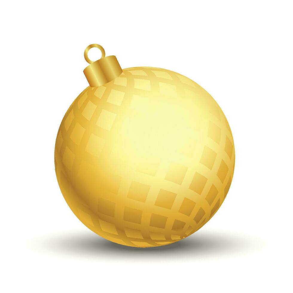 vetor isolado Natal árvore Natal brinquedo dourado bola