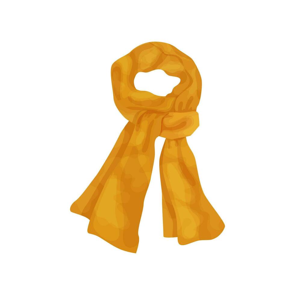 vetor ilustração com amarelo feminino floral lenço de pescoço. mulheres roupas, cachecol ou bandana para viagem e período de férias