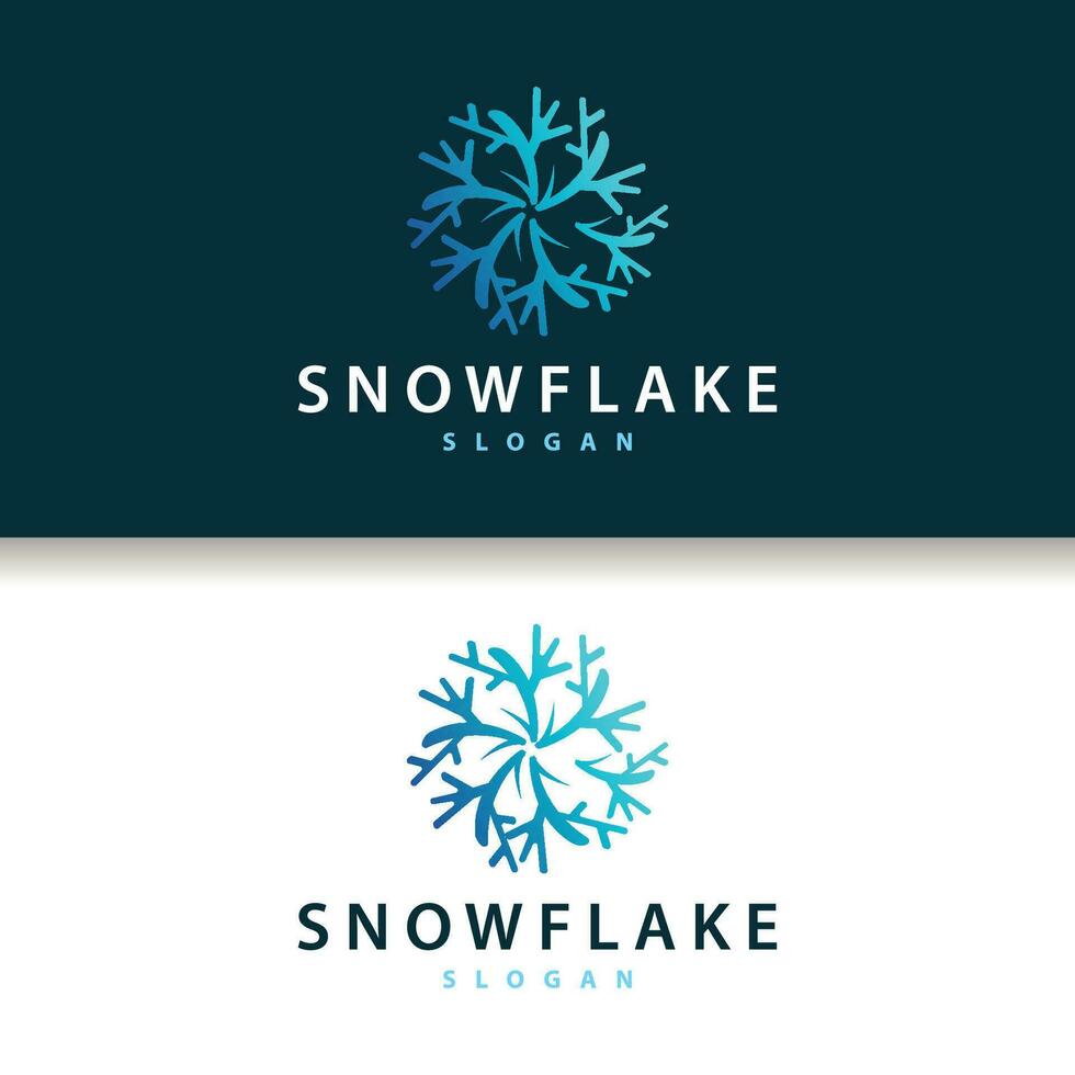 floco de neve logotipo, inverno estação Projeto congeladas gelo simples modelo para produtos e tecnologia vetor