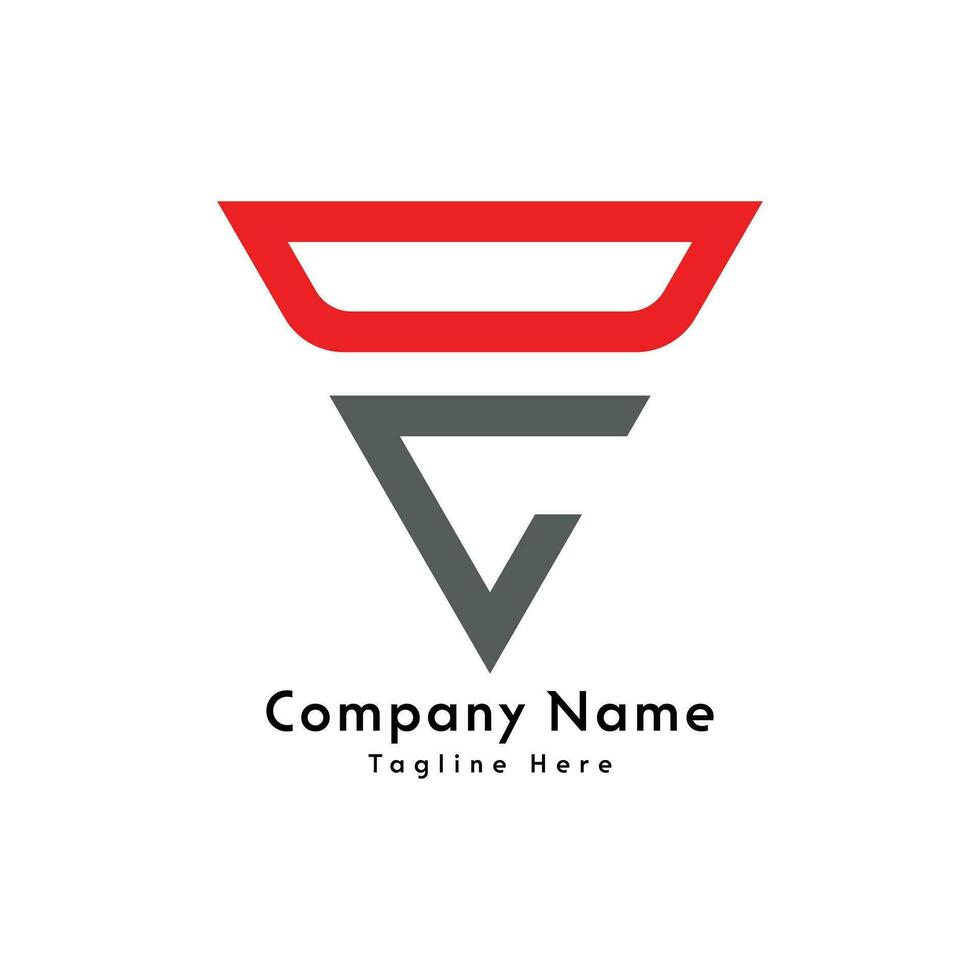 dc carta triângulo forma logotipo Projeto ícone vetor