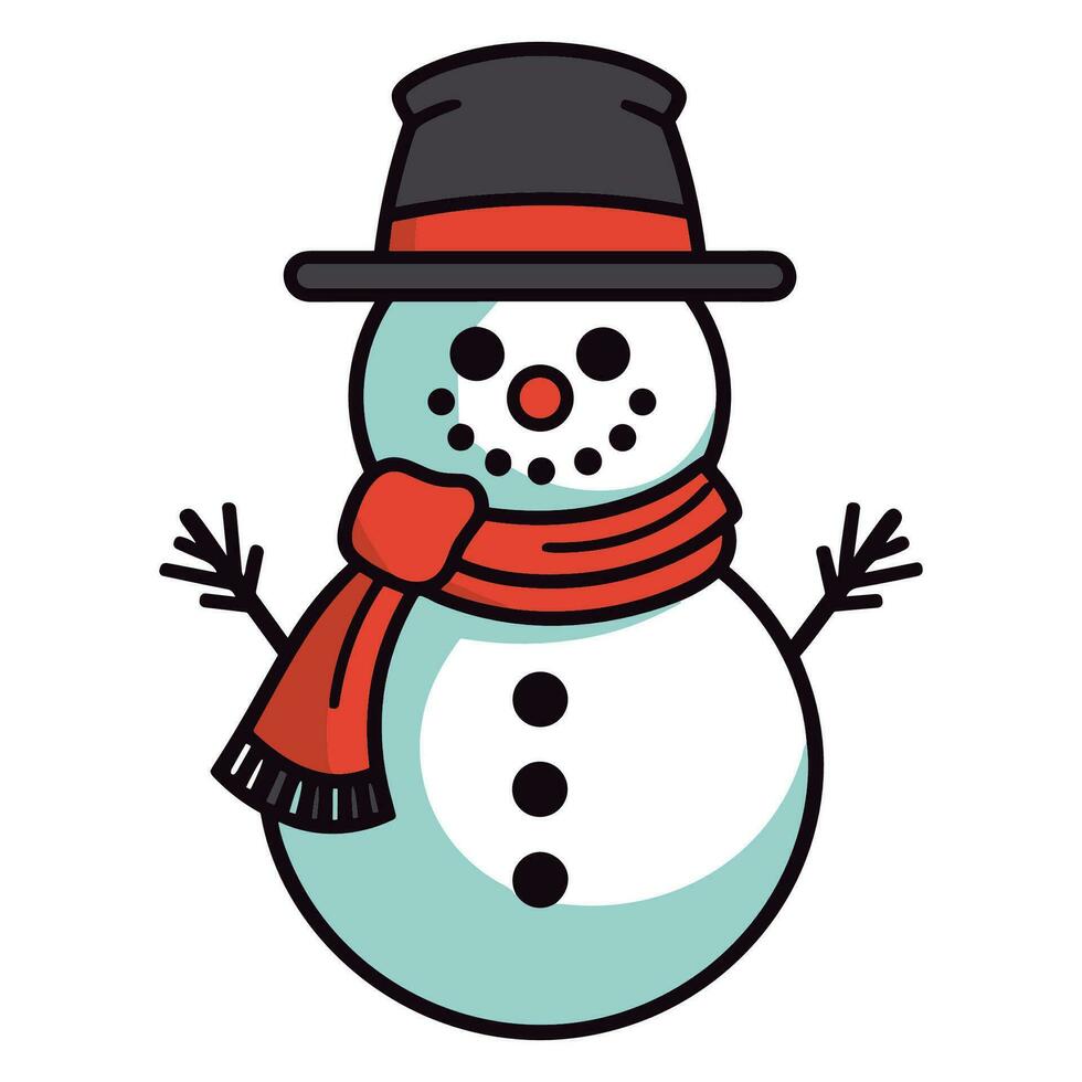 uma boneco de neve vetor ilustração isolado em uma branco fundo