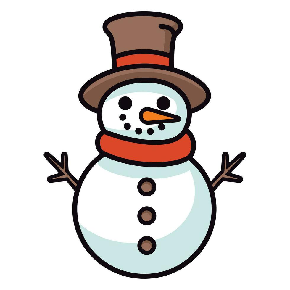 uma boneco de neve vetor ilustração isolado em uma branco fundo