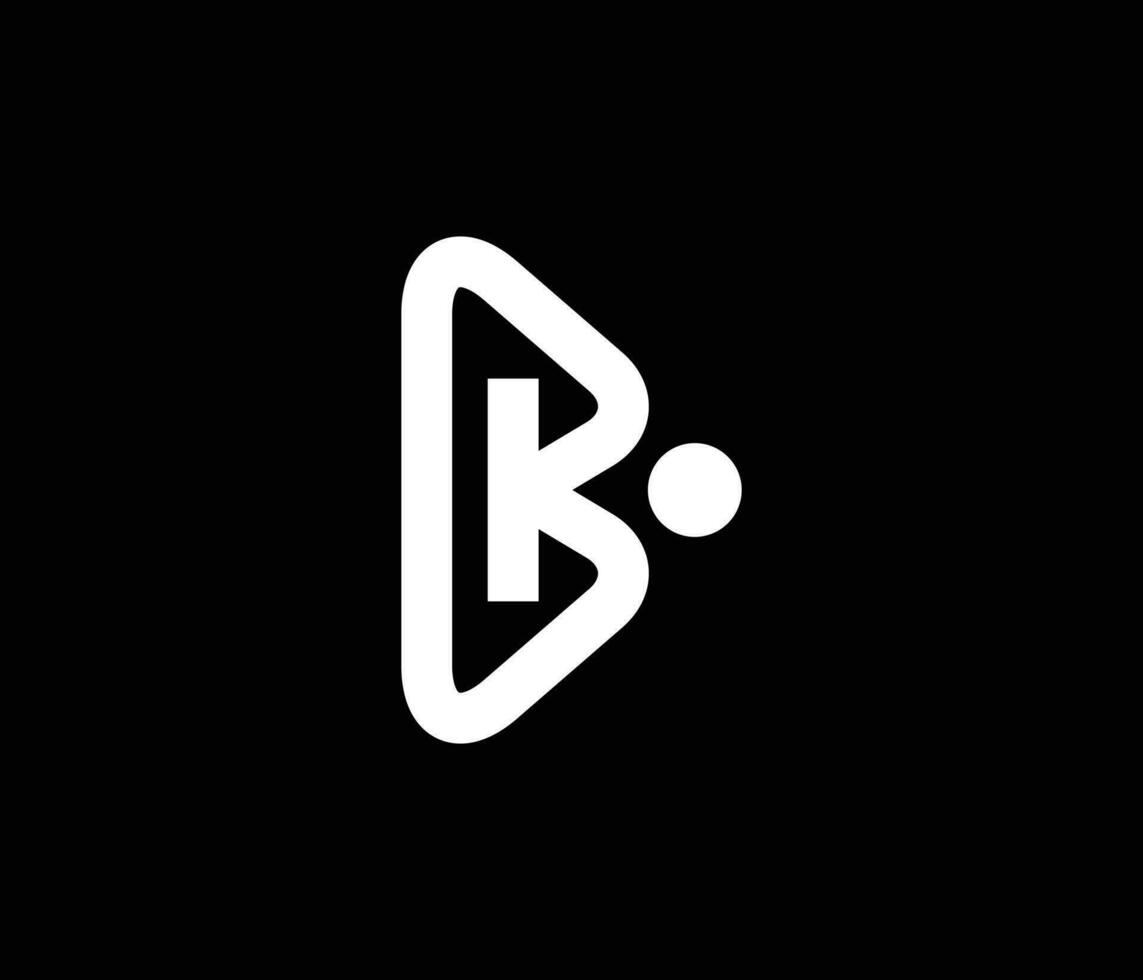carta b k logotipo Projeto modelo vetor