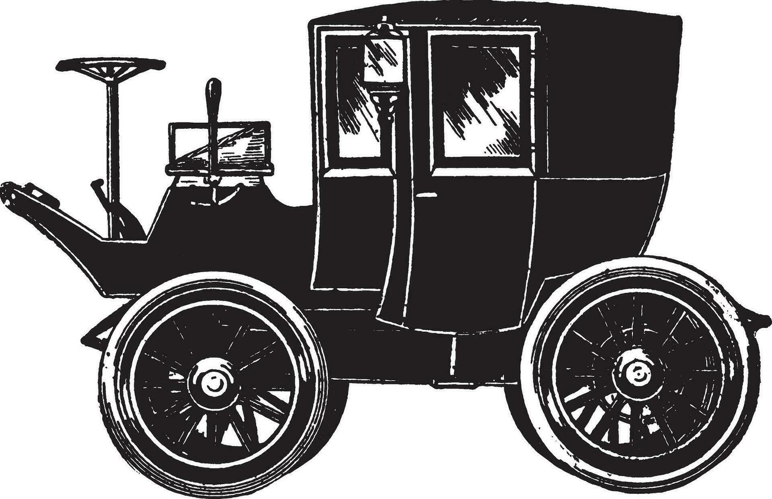 elétrico táxi, vintage ilustração. vetor