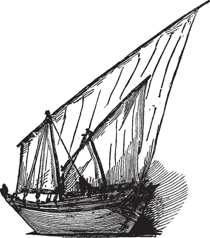 dhow, vintage ilustração. vetor