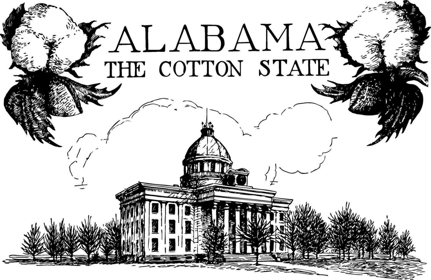 Alabama Estado capitólio vintage ilustração vetor